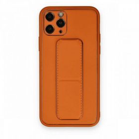 BSSM iPhone 11 Pro Coco Deri Standlı Kapak Turuncu Kılıf