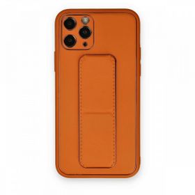 BSSM iPhone 11 Pro Coco Deri Standlı Kapak Turuncu Kılıf