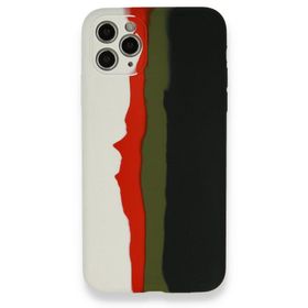 BSSM iPhone 11 Pro Ebruli Lansman Silikon Beyaz Siyah Kılıf