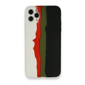 BSSM iPhone 11 Pro Ebruli Lansman Silikon Beyaz Siyah Kılıf