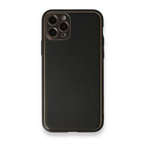 BSSM iPhone 11 Pro Max Coco Deri Silikon Kapak Siyah Kılıf