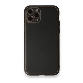 BSSM iPhone 11 Pro Max Coco Deri Silikon Kapak Siyah Kılıf