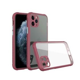 BSSM iPhone 11 Pro Max Miami Şeffaf Silikon Fuşya Siyah İnci Kılıf