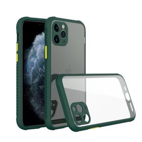 BSSM iPhone 11 Pro Max Miami Şeffaf Silikon Koyu Yeşil Kılıf