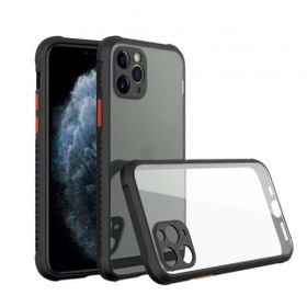 BSSM iPhone 11 Pro Max Miami Şeffaf Silikon Siyah Kılıf