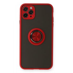 BSSM iPhone 11 Pro Max Montreal Yüzüklü Silikon Kapak Kırmızı Kılıf