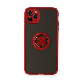 BSSM iPhone 11 Pro Max Montreal Yüzüklü Silikon Kapak Kırmızı Kılıf