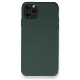 BSSM iPhone 11 Pro Max Nano İçi Kadife Silikon Koyu Yeşil Kılıf