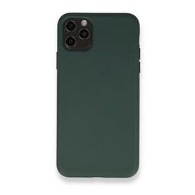 BSSM iPhone 11 Pro Max Nano İçi Kadife Silikon Koyu Yeşil Kılıf