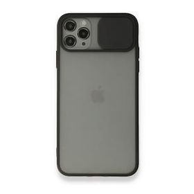 BSSM iPhone 11 Pro Max Palm Buzlu Kamera Sürgülü Silikon Siyah Kılıf