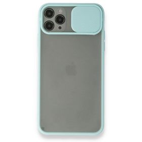 BSSM iPhone 11 Pro Max Palm Buzlu Kamera Sürgülü Silikon Turkuaz Kılıf