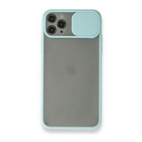 BSSM iPhone 11 Pro Max Palm Buzlu Kamera Sürgülü Silikon Turkuaz Kılıf