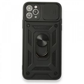 BSSM iPhone 11 Pro Max Pars Lens Yüzüklü Silikon Siyah Kılıf