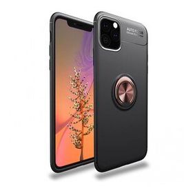 BSSM iPhone 11 Pro Max Range Yüzüklü Silikon Siyah Gold Siyah İnci Kılıf