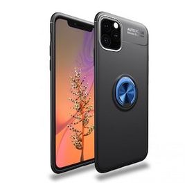 BSSM iPhone 11 Pro Max Range Yüzüklü Silikon Siyah Mavi Kılıf