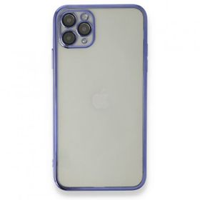 BSSM iPhone 11 Pro Max Razer Lensli Silikon Mor Kılıf