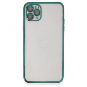 BSSM iPhone 11 Pro Max Razer Lensli Silikon Yeşil Kılıf