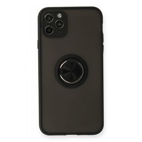 BSSM iPhone 11 Pro Montreal Yüzüklü Silikon Kapak Siyah Kılıf