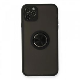 BSSM iPhone 11 Pro Montreal Yüzüklü Silikon Kapak Siyah Kılıf