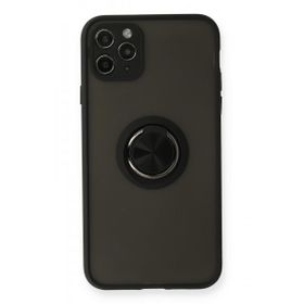BSSM iPhone 11 Pro Montreal Yüzüklü Silikon Kapak Siyah Kılıf