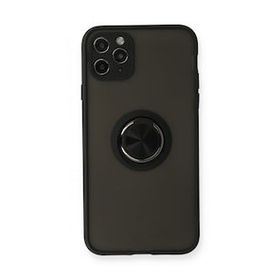BSSM iPhone 11 Pro Montreal Yüzüklü Silikon Kapak Siyah Kılıf