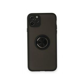 BSSM iPhone 11 Pro Montreal Yüzüklü Silikon Kapak Siyah Kılıf