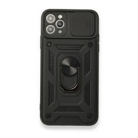 BSSM iPhone 11 Pro Pars Lens Yüzüklü Silikon Siyah Kılıf