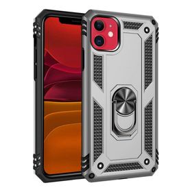 BSSM iPhone 11 Sofya Yüzüklü Silikon Kapak Gümüş Kılıf
