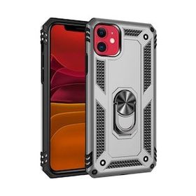 BSSM iPhone 11 Sofya Yüzüklü Silikon Kapak Gümüş Kılıf