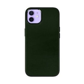 BSSM iPhone 12 Asya Deri Silikon Koyu Yeşil Kılıf
