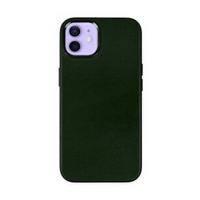 BSSM iPhone 12 Asya Deri Silikon Koyu Yeşil Kılıf