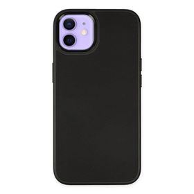 BSSM iPhone 12 Asya Deri Silikon Siyah Kılıf