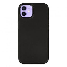 BSSM iPhone 12 Asya Deri Silikon Siyah Kılıf