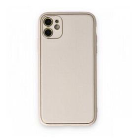 BSSM iPhone 12 Coco Deri Silikon Kapak Beyaz Kılıf