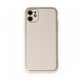 BSSM iPhone 12 Coco Deri Silikon Kapak Beyaz Kılıf