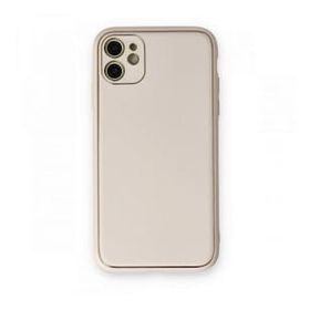 BSSM iPhone 12 Coco Deri Silikon Kapak Beyaz Kılıf