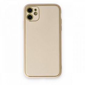BSSM iPhone 12 Coco Deri Silikon Kapak Gold Kılıf