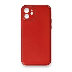 BSSM iPhone 12 Coco Deri Silikon Kapak Kırmızı Kılıf