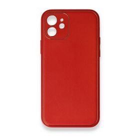 BSSM iPhone 12 Coco Deri Silikon Kapak Kırmızı Kılıf