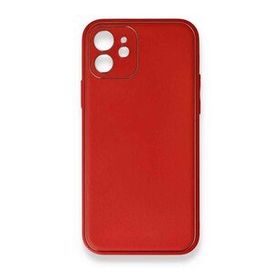 BSSM iPhone 12 Coco Deri Silikon Kapak Kırmızı Kılıf