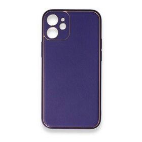 BSSM iPhone 12 Coco Deri Silikon Kapak Mor Kılıf