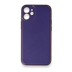 BSSM iPhone 12 Coco Deri Silikon Kapak Mor Kılıf