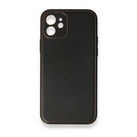 BSSM iPhone 12 Coco Deri Silikon Kapak Siyah Kılıf
