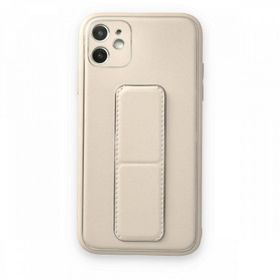 BSSM iPhone 12 Coco Deri Standlı Kapak Beyaz Kılıf