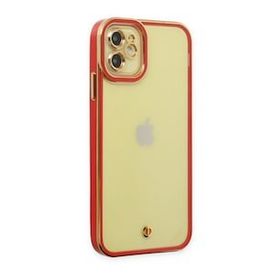 BSSM iPhone 12 Liva Lens Silikon Kırmızı Kılıf