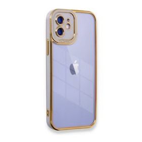 BSSM iPhone 12 Liva Lens Silikon Lila Kılıf