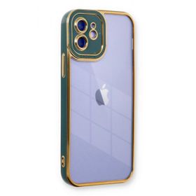 BSSM iPhone 12 Liva Lens Silikon Yeşil Kılıf