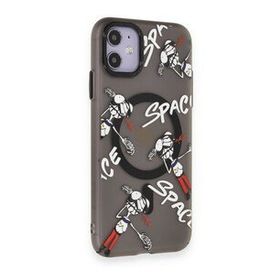 BSSM iPhone 12 Magneticsafe Desenli Kapak Apollo Siyah 3 Kılıf