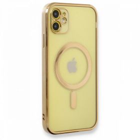 BSSM iPhone 12 Magneticsafe Lazer Silikon Gold Kılıf