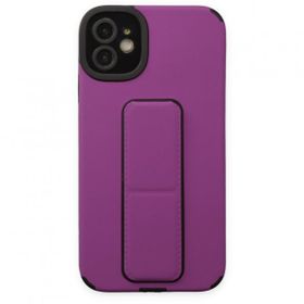 BSSM iPhone 12 Mega Standlı Silikon Mor Kılıf